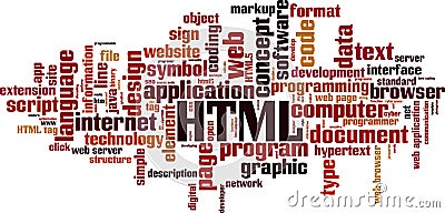 HTML word cloud Vector Illustration