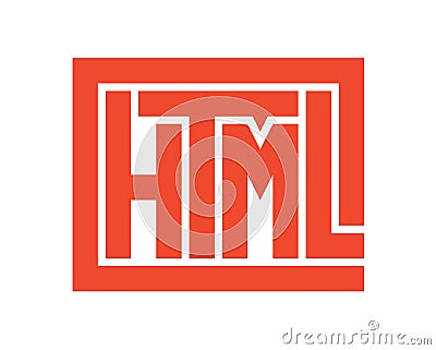 HTML word, logo style. Vector illustartion isolated on white background Stock Photo