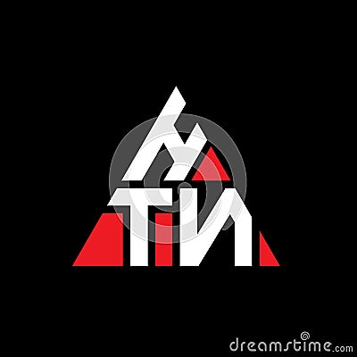 HTN triangle letter logo design with triangle shape. HTN triangle logo design monogram. HTN triangle vector logo template with red Vector Illustration