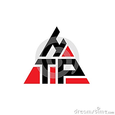 HTP triangle letter logo design with triangle shape. HTP triangle logo design monogram. HTP triangle vector logo template with red Vector Illustration