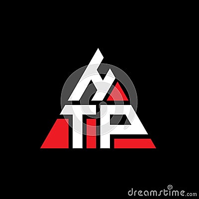 HTP triangle letter logo design with triangle shape. HTP triangle logo design monogram. HTP triangle vector logo template with red Vector Illustration