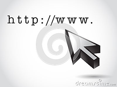 Http internet domain and cursor illustration Cartoon Illustration