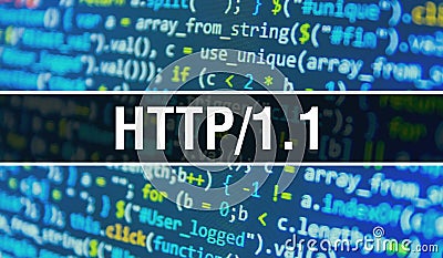 HTTP/1.1 text written on Programming code abstract technology background of software developer and Computer script. HTTP/1.1 Stock Photo