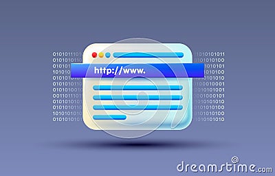 Http window web page, browser global link, online user bar Vector Illustration