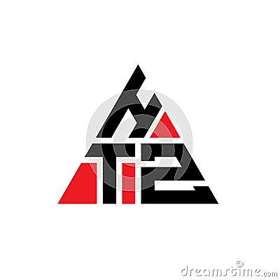 HTZ triangle letter logo design with triangle shape. HTZ triangle logo design monogram. HTZ triangle vector logo template with red Vector Illustration