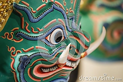 Hua Khon (Thai Traditional Mask) Stock Photo