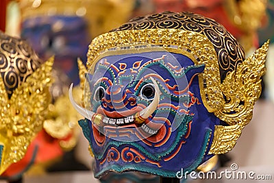 Hua Khon (Thai Traditional Mask) Stock Photo