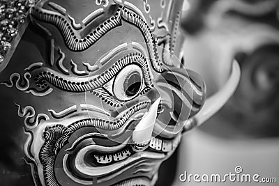 Hua Khon (Thai Traditional Mask) Stock Photo