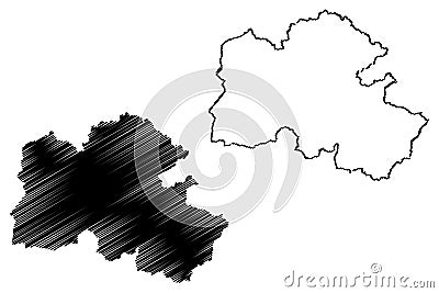 Hua Phan Province Lao People`s Democratic Republic, Muang Lao, Provinces of Laos map vector illustration, scribble sketch Vector Illustration