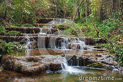 Huai Ton Phueng waterfalls in Thailand Stock Photo