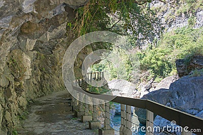 Shakadang Trail Mysterious Valley Trail at Taroko National Park. a famous tourist spot in Xiulin, Hualien, Taiwan Stock Photo