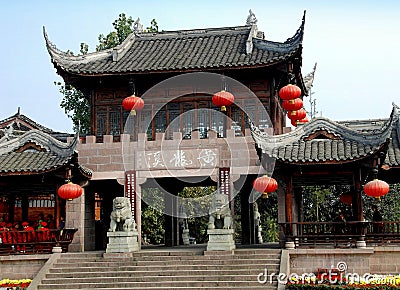 Huang Long Xi, China: Great Scenic Entry Gate Editorial Stock Photo