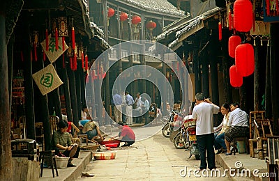 Huang Long Xi, China: Historic Old Houses Editorial Stock Photo