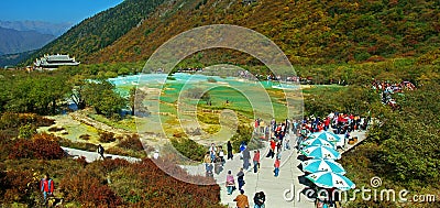 Huanglong scenic area in China Editorial Stock Photo