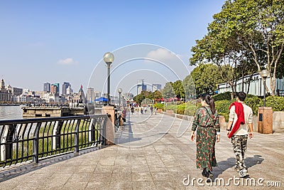 Huangpu River from the Pudong Side Bank, Shanghai Editorial Stock Photo