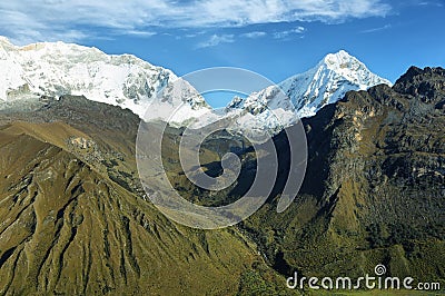 Huascaran peak from Punta Olimpica pass, Peru Stock Photo