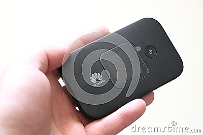 Huawei portable modem, to connect on the go. Editorial Stock Photo