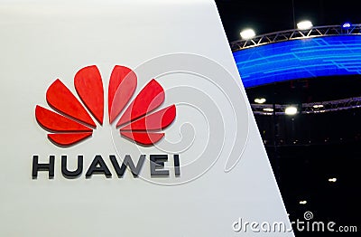 Huawei Technologies Co., Ltd. is a Chinese multinational networking, telecommunications equipment, company branding logo. l Editorial Stock Photo