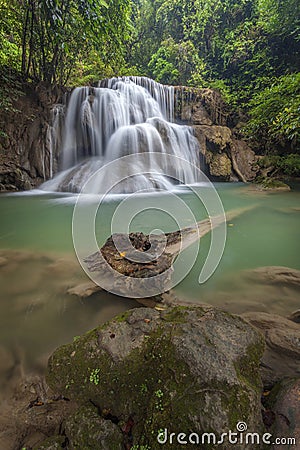 Huay Mae Kamin Waterfall Stock Photo