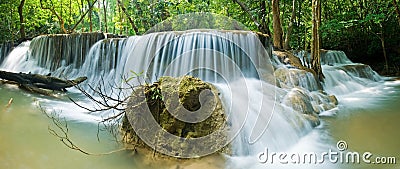 Huay mae kamin waterfall in Sri nakarin dam nation Stock Photo