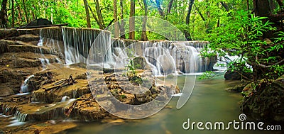 Huay Mae Kamin waterfall, Thailand Stock Photo