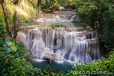 Huay mae khamin waterfall Stock Photo