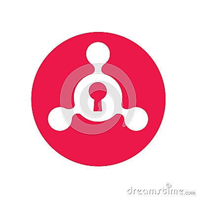 Hub Network Connection Combined With Keyhole, Vector icon design Vector Illustration