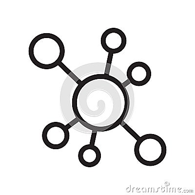 Hub network connection icon Cartoon Illustration