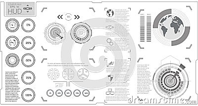 HUD background outer space. Infographic elements.Digital data, business abstract background. Infographic elements. Vector Illustration