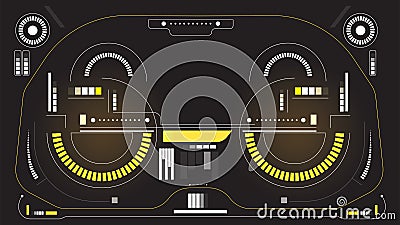 Hud display interface elements Vector Illustration