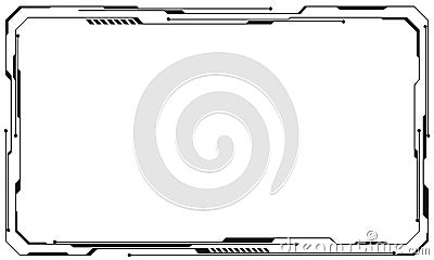 HUD frames black user interface elements design modern technology futuristic control panel screen digital hologram window gaming Vector Illustration