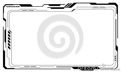 HUD frames black user interface elements design modern technology futuristic control panel screen digital hologram window gaming Vector Illustration