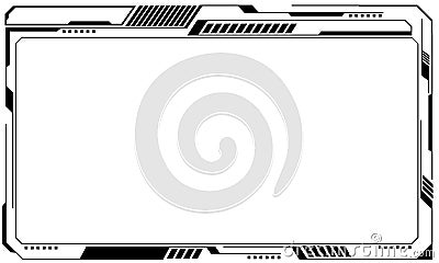 HUD frames black user interface elements design modern technology futuristic control panel screen digital hologram window gaming Vector Illustration