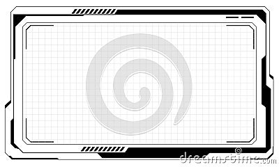 HUD frames black user interface elements design modern technology futuristic control panel screen digital hologram window gaming Vector Illustration