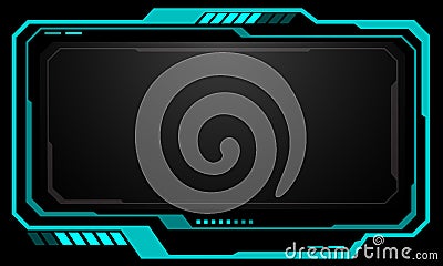 HUD frames blue grey user interface elements design modern technology futuristic control panel screen digital hologram window Vector Illustration