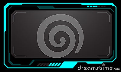 HUD frames blue grey user interface elements design modern technology futuristic control panel screen digital hologram window Vector Illustration