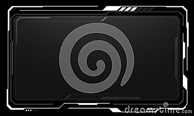 HUD frames white grey user interface elements design modern technology futuristic control panel screen digital hologram window Vector Illustration