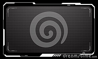 HUD frames white grey user interface elements design modern technology futuristic control panel screen digital hologram window Vector Illustration