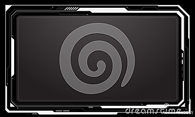 HUD frames white grey user interface elements design modern technology futuristic control panel screen digital hologram window Vector Illustration