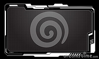 HUD frames white grey user interface elements design modern technology futuristic control panel screen digital hologram window Vector Illustration