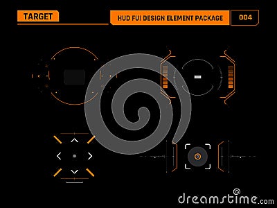 HUD FUI Design element target 004 Vector Illustration