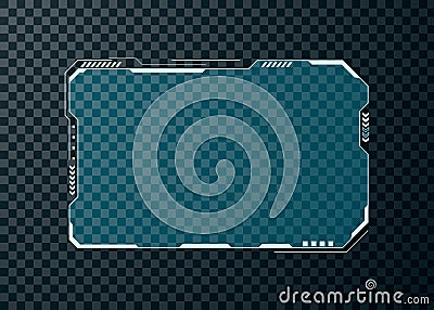 HUD futuristic user interface screen element. Abstract control panel layout design. Sci fi virtual tech display. Vector Vector Illustration