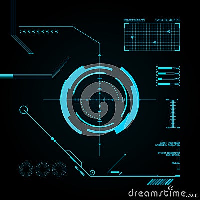 HUD and GUI set. Futuristic User Interface. Vector Illustration