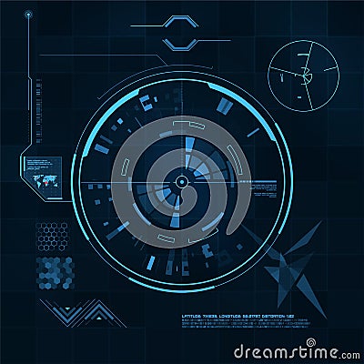 HUD and GUI set. Futuristic User Interface. Vector Illustration