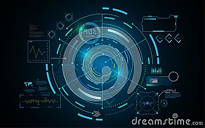 Hud interface GUI futuristic technology networking concept template Vector Illustration