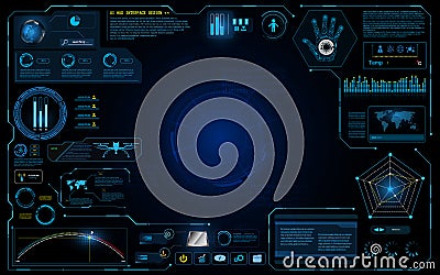 Hud interface ui design technology innovation system running graphic concept background Vector Illustration