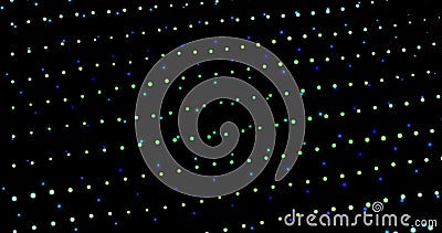 HUD lines in motion. abstract background from particles and dots. High-tech futuristic graphics. Black background. FHD Stock Photo