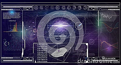 HUD.Radar screen. Vector Illustration