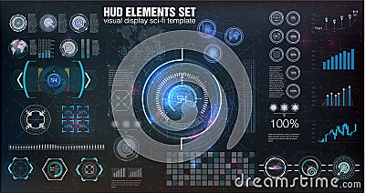 HUD UI. Abstract virtual graphic touch user interface. Infographic. Vector science abstract. Vector illustration. Futuristic user Vector Illustration