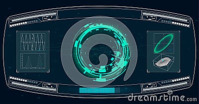 Radar screen. Vector illustration for your design. Technology background. Futuristic user interface. HUD. Vector Illustration